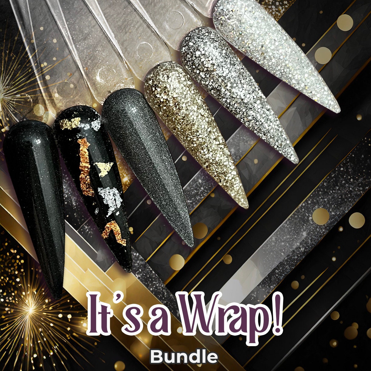 It's A Wrap Collection Bundle Dip Powder for Nails, Acrylic Powder